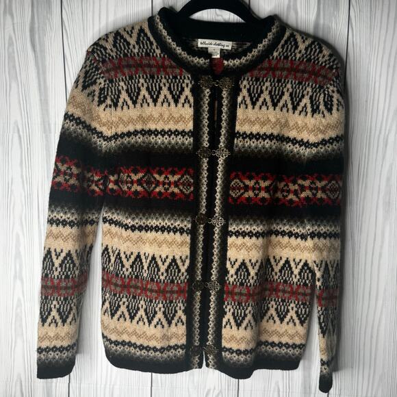 Vintage Women's Telluride Clothing Co 100% Wool Sweater Sm Cardigan Boho Cottage - Picture 1 of 6
